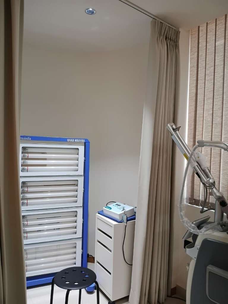 Phototherapy room at Skin N U Clinics, Kokapet