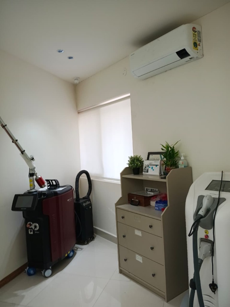Laser treatment room at Skin N U Clinics, Kokapet